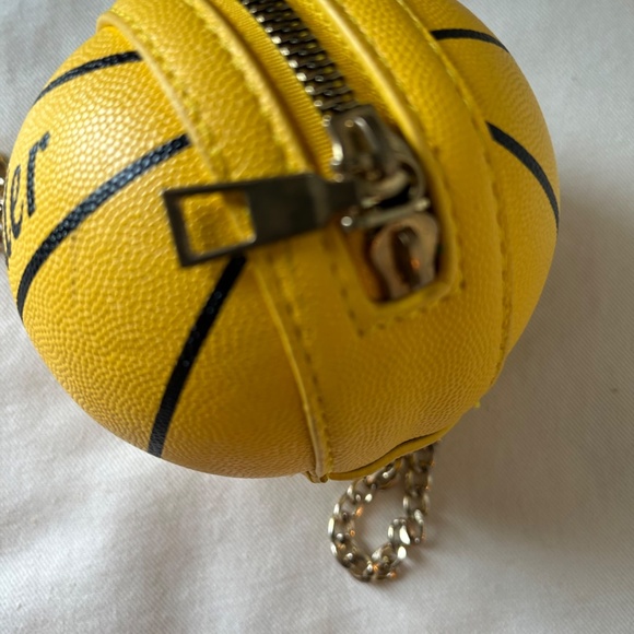 Yellow "Waiober" Basketball Crossbody Purse - Missing Zipper Pull - Picture 3 of 5